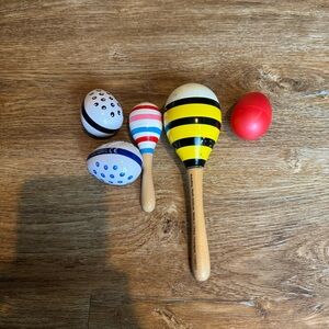 Wooden Maracas and Egg Shakers Set